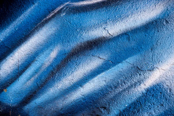 Nahaufnahme Von Blauer Malerei Auf Der Wandstruktur — Stockfoto