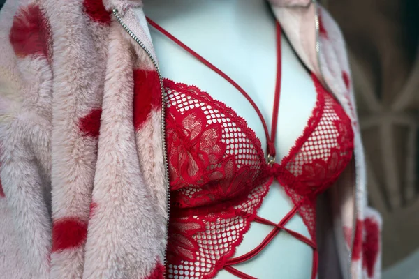 Zbliżenie Sexy Walentynki Bielizna Manekin Moda Sklep Salon — Zdjęcie stockowe
