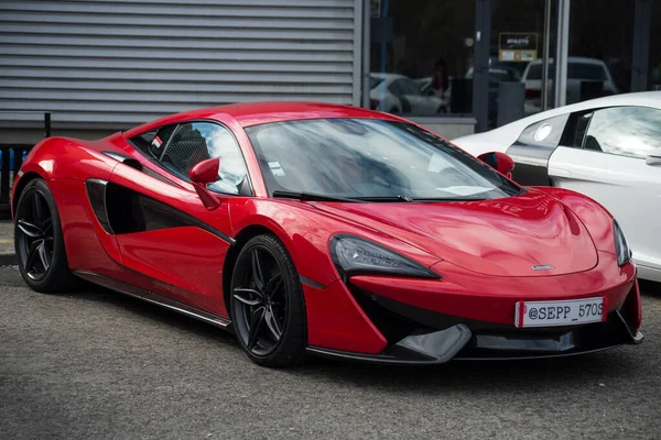 Mulhouse Franciaország Március 2022 Front View Red Laren Super Car — Stock Fotó