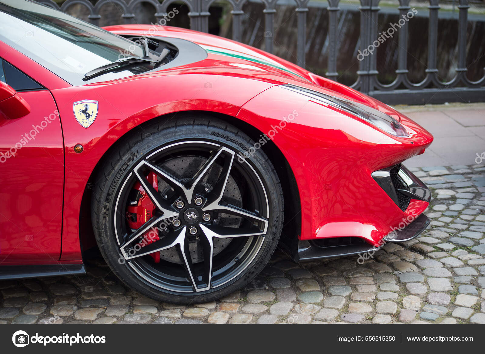 Страсбург Франция Марта 2022 Вид Красный Ferrari 488 Pista.