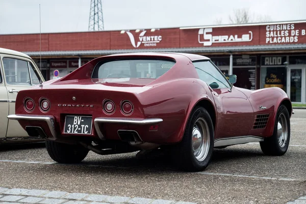 Lutthbach France 2022 Rear View Red Chevrolet Corvette 1975 — 스톡 사진