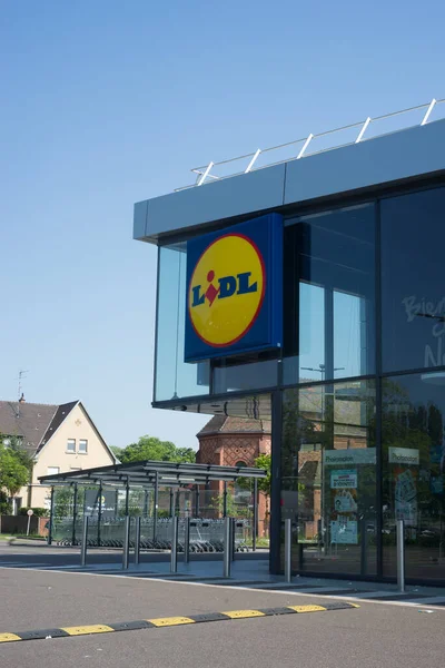 Mulhouse France May 2022 View Lidl Supermarket Store Front — 图库照片