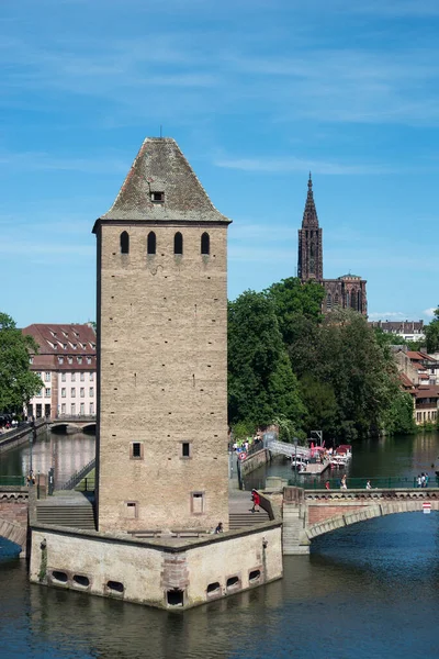 Strasbourg France May 2022 View Medieval Tower Little France Quarter — Stock Photo, Image