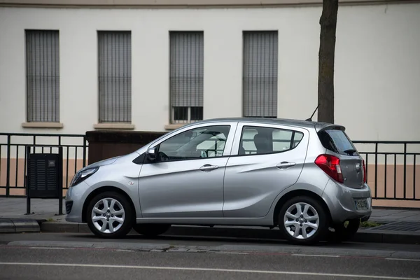 Mulhouse France 2022 Profile View Grey Opel Corsa Parked Street — 스톡 사진