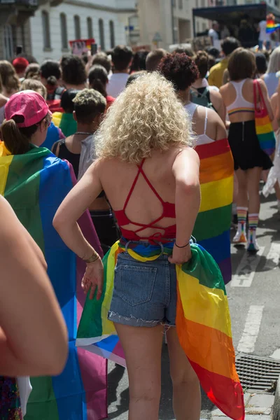 Straßburg Frankreich Juni 2022 Menschen Gehen Während Der Gay Pride — Stockfoto