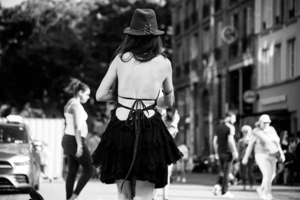 Στρασβούργο Γαλλία Ιουνίου 2022 Πορτρέτο Του Γοτθικού Κοριτσιού Που Χορεύει — Φωτογραφία Αρχείου