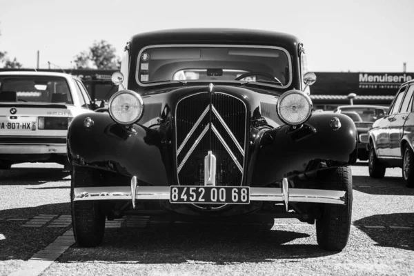 Lutterbach France Juillet 2022 Vue Face Traction Citroën Noire Stationnée — Photo