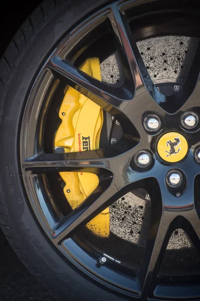 Lutterbach France July 2022 Closeup Yellow Brake Ferrari Sport Car — ストック写真