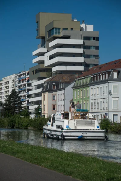 Mulhouse France July 2022 View White Tourism Boat Channel — Stockfoto