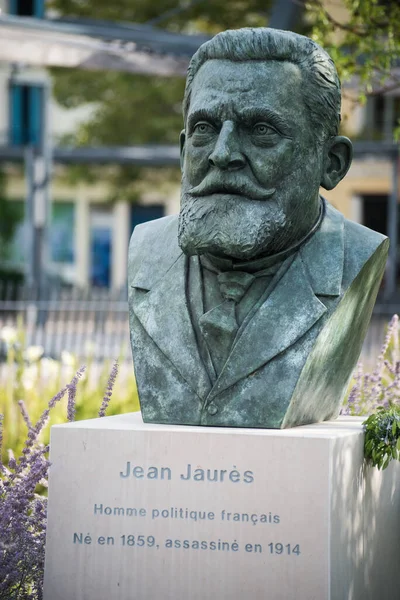Beziers France July 2022 Closeup Bronze Statue Jean Jaures Famous — стоковое фото