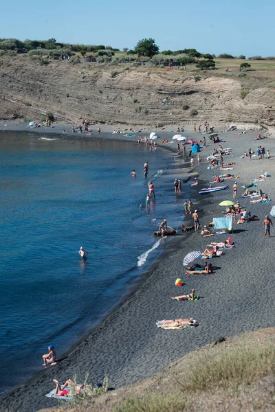Cap Agde France July 2022 View People Canoe Black Sand — Stock Photo, Image