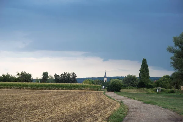 Panorama Rural Landscape Stormy Day — Fotografia de Stock