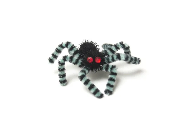 Closeup Decorative Spider Halloween Decoration White Background — Stock Photo, Image