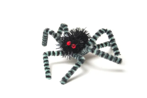 Closeup Decorative Spider Halloween Decoration White Background — Stock Photo, Image