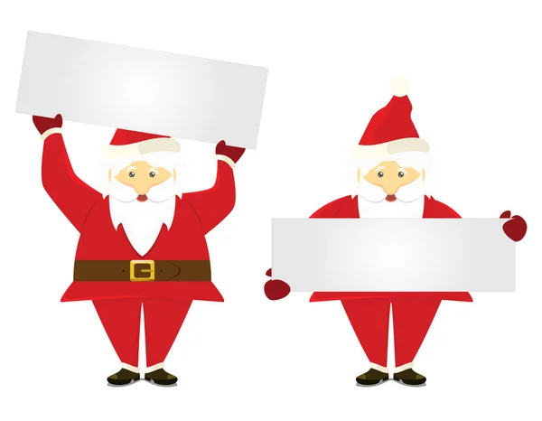 İki Noel Baba 'nın elinde boş bir pankart var.