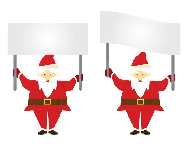 Şeffaf boş bir pankart taşıyan Noel Baba 'yı ayarla