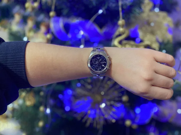 Grodno Belarus 2021 Wrist Watch Tissot 100 Sport Chic Chronograph — Stockfoto