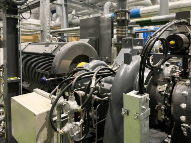 Nitrojen turbo şarj aleti. Kompresör endüstriyel uygulamalar için azot gazını sıkıştırıyor