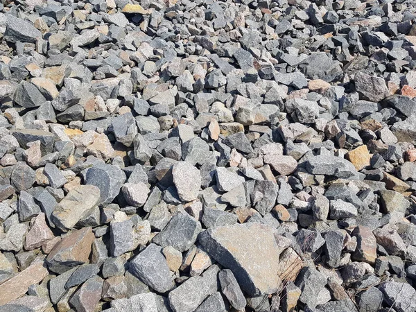 Hintergrund Der Zerbrochenen Steine Nahaufnahme Kaputte Kiesstruktur — Stockfoto