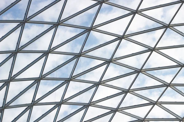 Fragment Glass Dome Roof Building Geometric Glass Dome Modern Ceiling — Stock Photo, Image