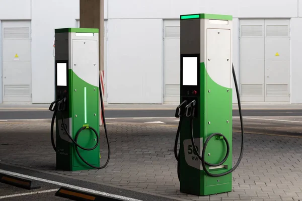 Public charging station for charging the battery of modern electric vehicles with mockup
