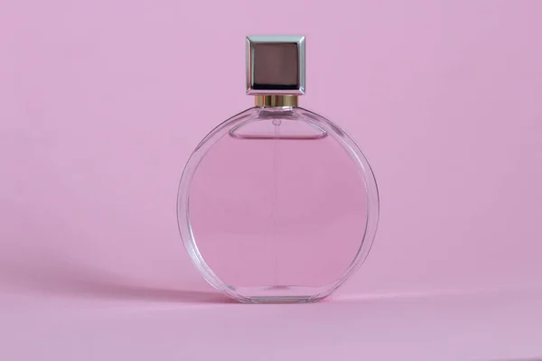 Perfume Bottle Pink Box Isolated Background Mockup Copyspace — Stock Photo, Image