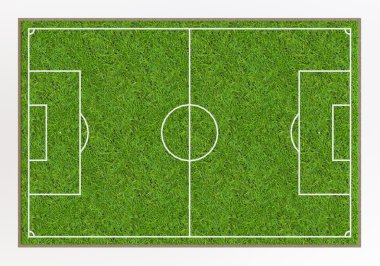 Beyaz arka plan ile futbol sahası