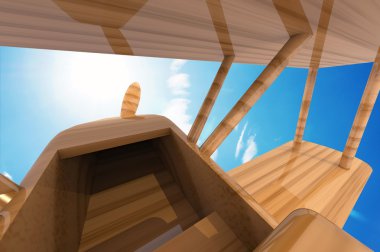 güzel mavi gökyüzü ile uçak oyuncak