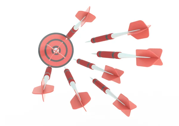 Darts moving to target — Stock Photo, Image