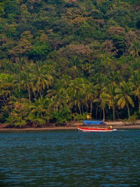 Malvan, INDIA - 23 Aralık 2021: Devbagh Beach, Sindhudurga 'da dünyanın en sevilen 30 turizm beldesinde yer alan kimliği belirsiz turistler