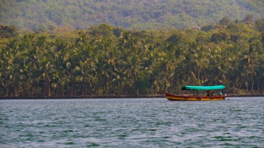 Malvan, INDIA - 23 Aralık 2021: Devbagh Beach, Sindhudurga 'da dünyanın en sevilen 30 turizm beldesinde yer alan kimliği belirsiz turistler