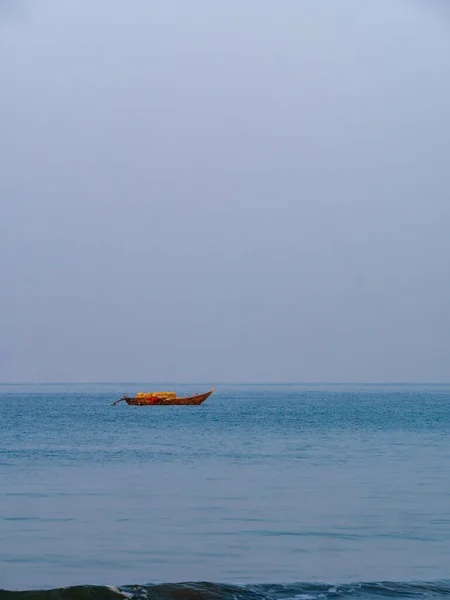 Bateau Pêcheur Vide Dans Mer Arabie Coastal Maharashtra Sindhudurga Orientation — Photo
