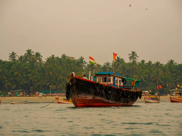 Sindhudurg Índia Dezembro 2021 Troller Tipo Barco Pesca Região Costeira — Fotografia de Stock