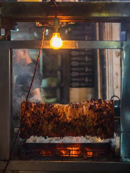 Ramadan or Ramazan food feast background  or Iftar party concept - shawarma. Vertical or portrait orientation