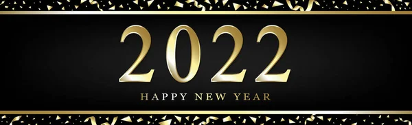 Frohes Neues Jahr 2022 Weihnachtsurlaub Web Banner Für Werbung Vector — Stockvektor