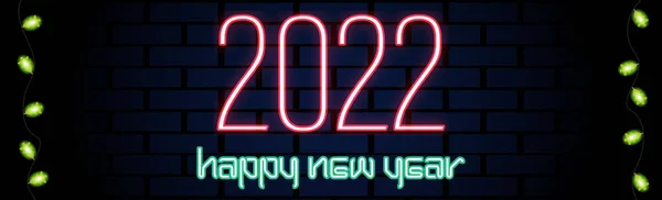 Frohes Neues Jahr 2022 Weihnachtsurlaub Web Banner Für Werbung Vector — Stockvektor