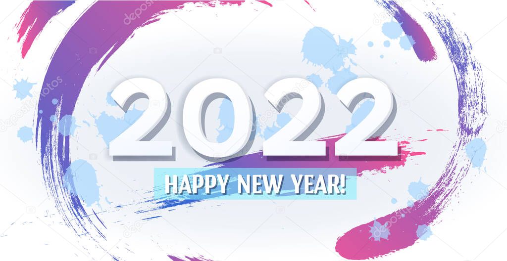 Happy new year 2022, christmas holiday, web banner for advertising - Vector illustration