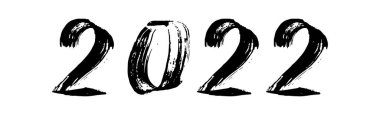 Siyah sayılar 2022 kaplan yılı yeni yıl tatili - vektör illüstrasyonu
