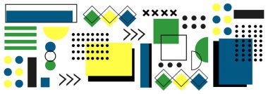 Farklı geometrik şekillere sahip soyut arkaplan - Vektör