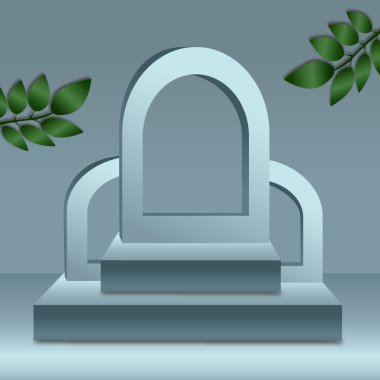 Açık mavi ferah stüdyo, reklam için web pankartı şablonu - Vektör