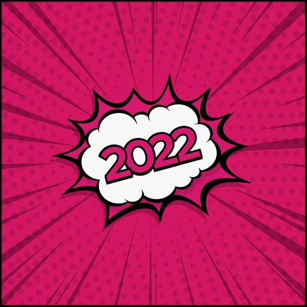Colorful Web Template Comic Zoom New Year 2021 Vector Illustration — Stock Vector