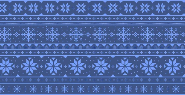 Fundo Panorâmico Azul Natal Com Desenhos Padrões Feriado Ilustração Vetorial —  Vetores de Stock