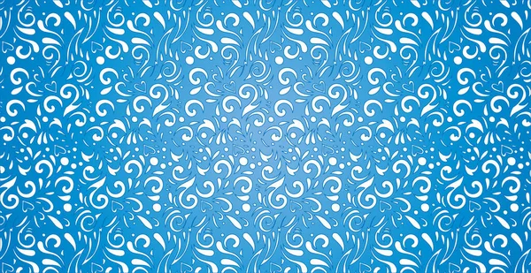 Abstract Frosty Patterns Panorâmica Azul Branco Fundo Padrão Web Ilustração — Vetor de Stock