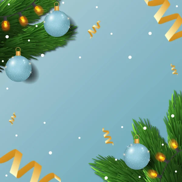 Árvore Natal Fundo Azul Modelo Web Para Itens Promocionais Festivos — Fotografia de Stock