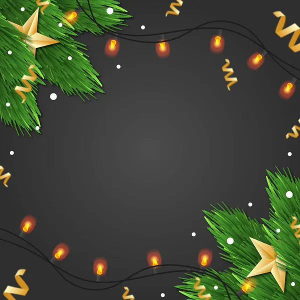 Fondo Oscuro Navidad Árbol Navidad Con Decoraciones Juguetes Regalos Fondo —  Fotos de Stock