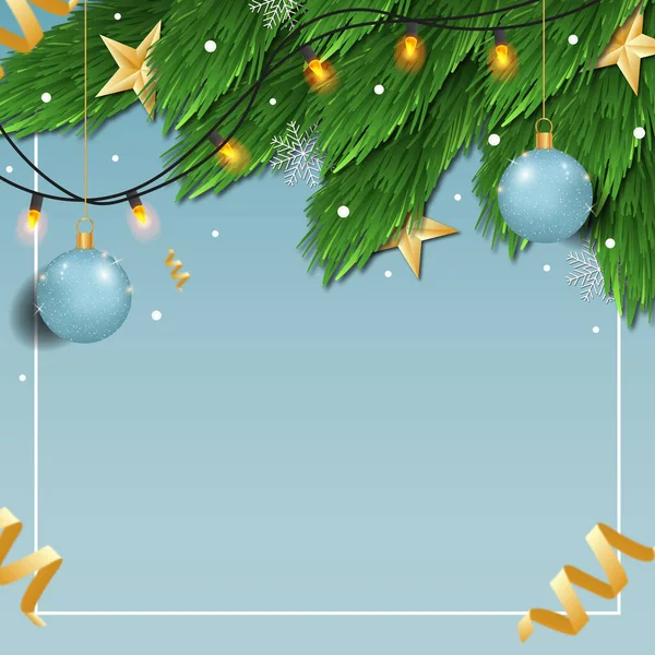 Árvore Natal Fundo Azul Modelo Web Para Itens Promocionais Festivos — Fotografia de Stock