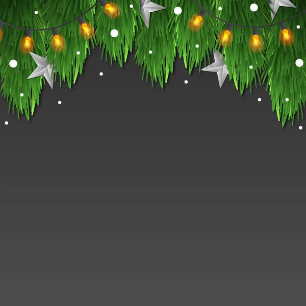 Dunkler Weihnachtshintergrund Weihnachtsbaum Mit Dekorationen Spielzeug Und Geschenken Weißer Hintergrund — Stockfoto