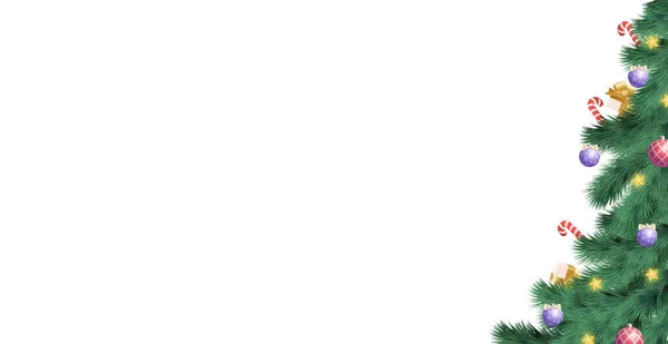 Рождественская Елка Белом Фоне Веб Шаблон Праздничных Рекламных Материалов Векторная — стоковый вектор