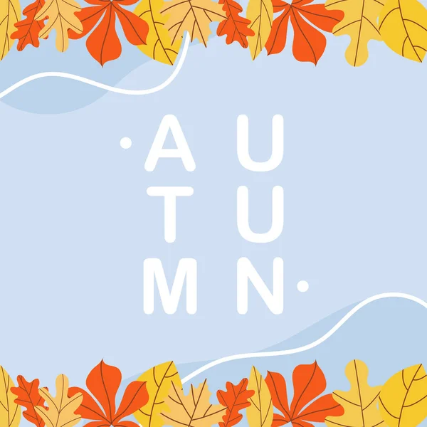 Buntes Banner Mit Herbstlich Abgefallenen Blättern Abstrakter Herbst Hintergrund Für — Stockvektor