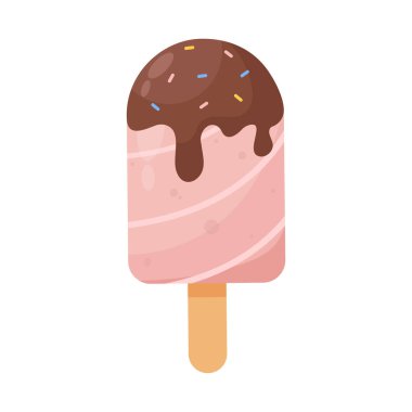 Beyaz arka planda gerçekçi dondurma - Vektör illüstrasyonu